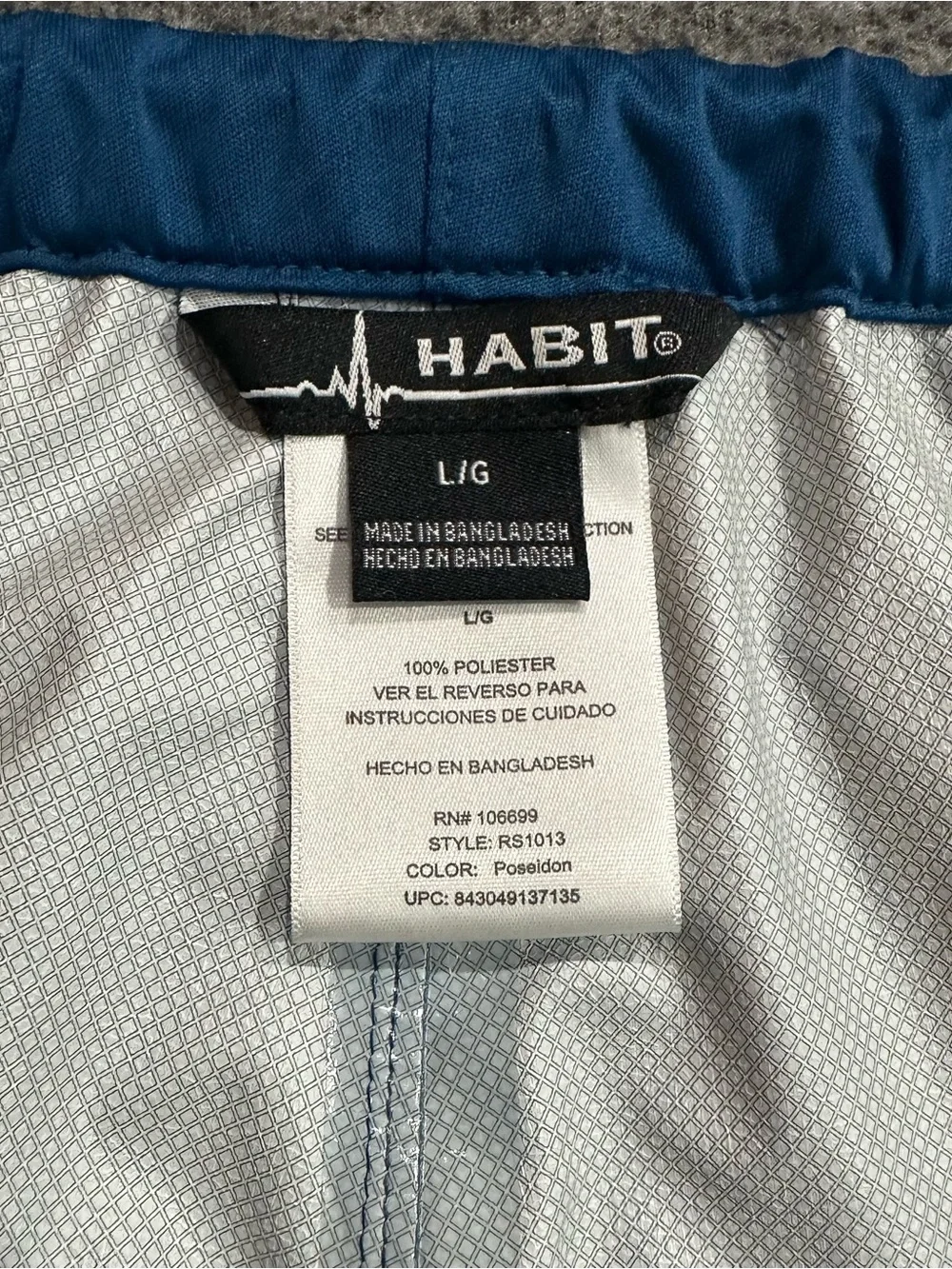 Habit Men's Large Poseidon Blue Waterproof Rain Pants Ankle Zip Outdoor Fishing